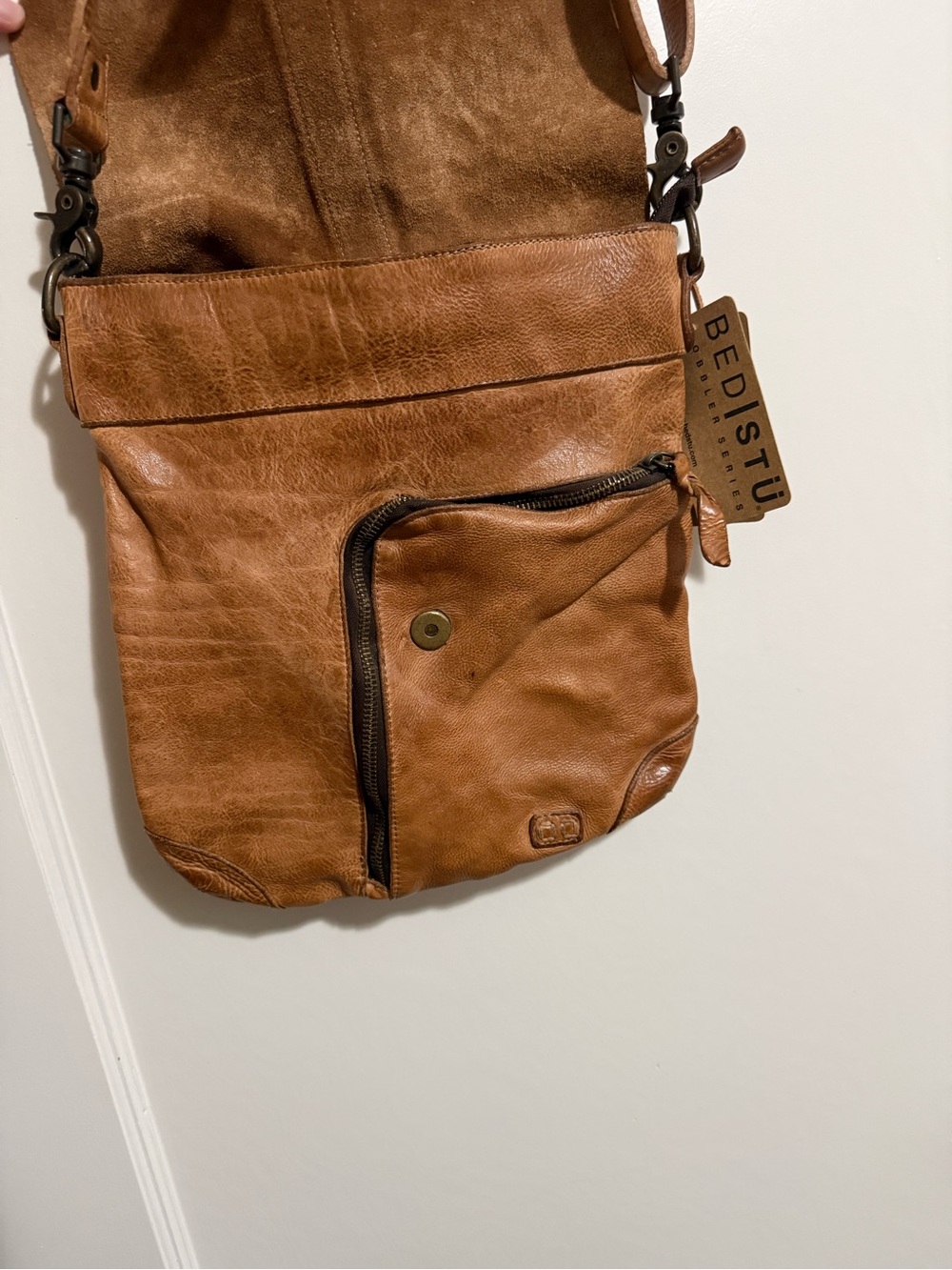 NWT BEDSTU Jack Leather Crossbody Shoulder Bag - Tan - Picture 5 of 9